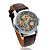  Montre Automatique avec Gravure pour Homme, En Cuir PU