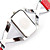  Red PU Leather Band Women's Quartz Wrist Watch with Crystal Decoration