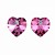  Heart Cut Colored Crystal Earrings With Platinum Plated Back