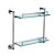  2-Tier Satin Glass Shelf With Round Base Normal Joint Slender Cylinder Bracket
