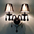  Black Crystal Wall Light with 2 Lights in Fabric Shade
