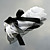  élégante en organza blanc et noir jarretière de mariage ruban