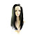  pizzo frontale lungo misti parrucca nera capelli dritti
