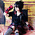  spunta rosso modello nero vestito lolita punk
