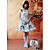  à manches courtes mi-longueur de camélias coton fleuri pays Lolita Robe