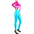  fuschia spandex og cyan kvinner pvc catsuit