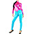  fuschia spandex og cyan kvinner pvc catsuit