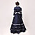  manches longues-parole longueur d'encre bleue du jazz de la laine princesse Lolita Robe