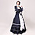  manches longues-parole longueur d'encre bleue du jazz de la laine princesse Lolita Robe