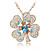  Clover Shape Crystal Necklaces In Gold Alloy More Colors Available