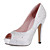  Satin Stiletto Peep Toe Pump with Rhinestone Wedding Shoes (More Colors)