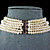  6 cordones blanco collar de perlas de agua dulce - 18 a 19 pulgadas