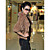  3/4 Sleeve Rabbit Fur Casual Jacket With Buttons
