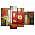  Hand-painted Floral Oil Painting with Stretched Frame - Set of 4