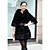  Half Sleeve Rabbit Fur Party Coat With Shawl Collar And Flower(s) (More Colors)