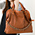  Fashionable Ladies' Braided PU Tote Bag With Chains Front
