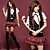  scuola ragazza nera giubbotto spunta rosso modello gonna costume mini (4 pezzi)