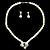  ivoor parel tweedelige smaakvolle dames ketting en oorbellen sieraden set (38 cm)
