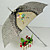  Leopard Bow Lace Long Handle Auto Umbrella