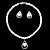  avorio perla goccia elegante collana due pezzi signore e gioielli orecchini set (38 cm)