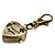  unisexe en forme de coeur en alliage à quartz analogique trousseau montre (bronze)