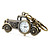  unisexe en alliage à quartz analogique trousseau montre avec une voiture rétro (bronze)