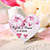  Personalized Heart Shaped Favor Tag - Fuchsia Flower (Set of 60)