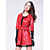  3/4 Sleeve Collarless Party/ Career Lambskin Leather Coat With Belt (More Colors)