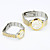  (Par) Elegante Reloj de Pulsera para Parejas de Mecanismo Quartz Análogo - Plateado Con Dorado