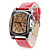  donne eleganti pu pelle in stile orologio da polso al quarzo (colori assortiti)