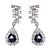  Beautiful Blue Platinum Plated With Oval Shape Cubic Zirconia Earrings