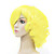  Capless High Quality Synthetic Fashion Yellow Short Curly Party Wig