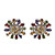  Unique Multicolor Platinum Plated With  Irregular Shape Cubic Zirconia Earrings
