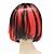  Capless Synthetic Red and Black BOB Style Straight Wig