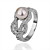  Gorgeous Cubic Zirconia 18K Gold Plate Pearl Knot Fashion Ring