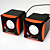  USB Mini Cube Speakers for PC, MP3 Player and Mobile Cell Phones (2W x 2)