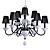  Elegant Metal Chandeliers with 9 Lights with White Ceramic Pillar