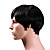  Capless Korte hoogwaardig synthetisch Japanse Kanekalon Straight Men's Style Pruik Side Bang