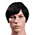  Capless Korte hoogwaardig synthetisch Japanse Kanekalon Straight Men's Style Pruik Side Bang