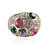  Charming Rose Gold Plated Round Multicolor Crystal Ring