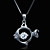  Fine Jewelry Elegant Swimming Fish Zircon Sterling Silver Necklace