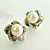  Alloy Flowers Pearl And Zircon Earrings