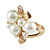  Gorgeous Platinum Plated/Rose Gold Plated Flower Shape Pearl Ring(More Colors)