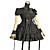  Cool Short Sleeve Short Black Cotton Punk Lolita Dress with Belt