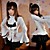  Long SleLong Sleeve White Cotton Princess Lolita Blouse with Cravat