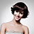  Capless Chin Length High Quality Synthetic Nature Look Dark Brown Curly Hair Wig