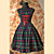 Sleeveless Knee-length Dark Green Cotton Bow Casual Lolita Dress