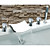  Contemporary Chrome Finish Three Handles Waterfall Bathtub Faucet with Hand Shower