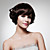  Capless Chin Length High Quality Synthetic Nature Look Dark Brown Curly Hair Wig