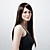  Capless Long Straight Brown Synthetic Wig Side Bang